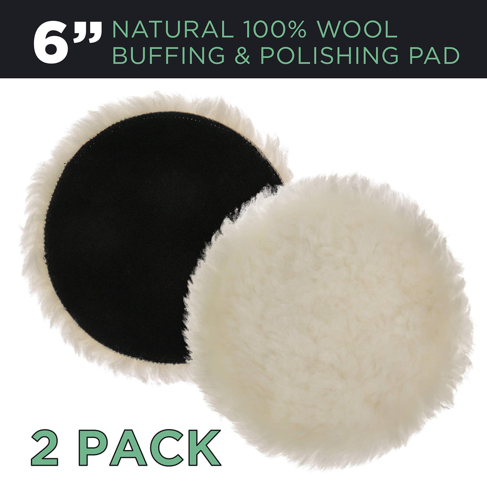 TCP Global premium wool buffing pad side view shows hook-and-loop backing for quick changes