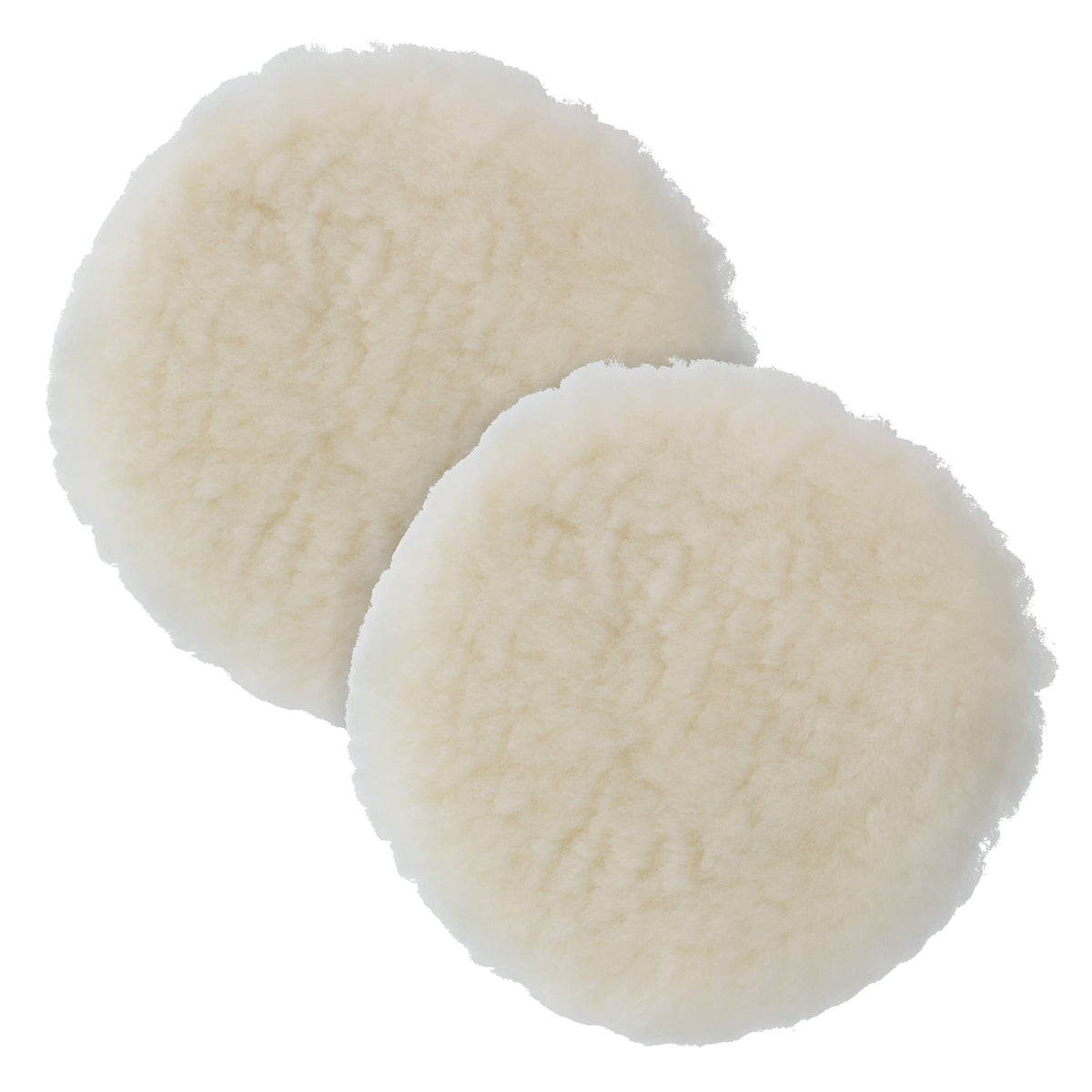 TCP Global Premium 7in wool buffing pad, top view, for even polishing and shine.
