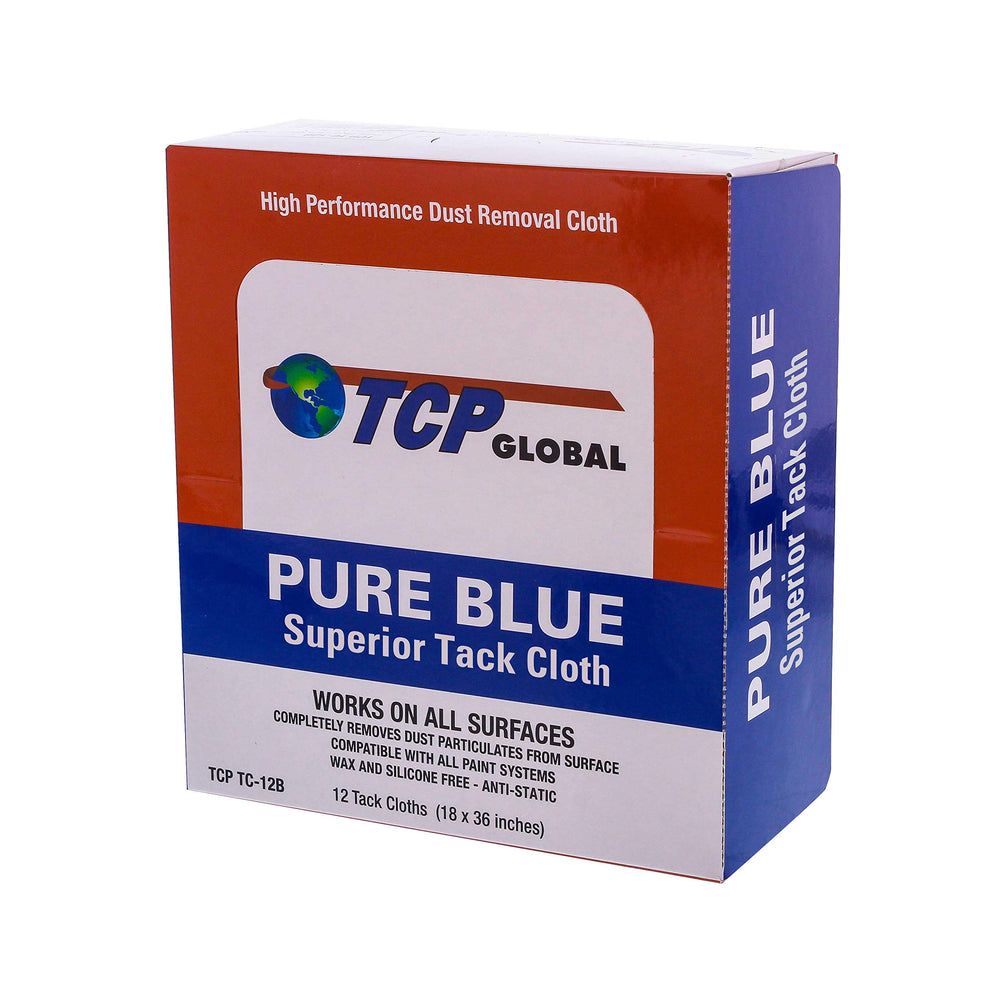 12-pack TCP Global Pure Blue tack cloth packaging