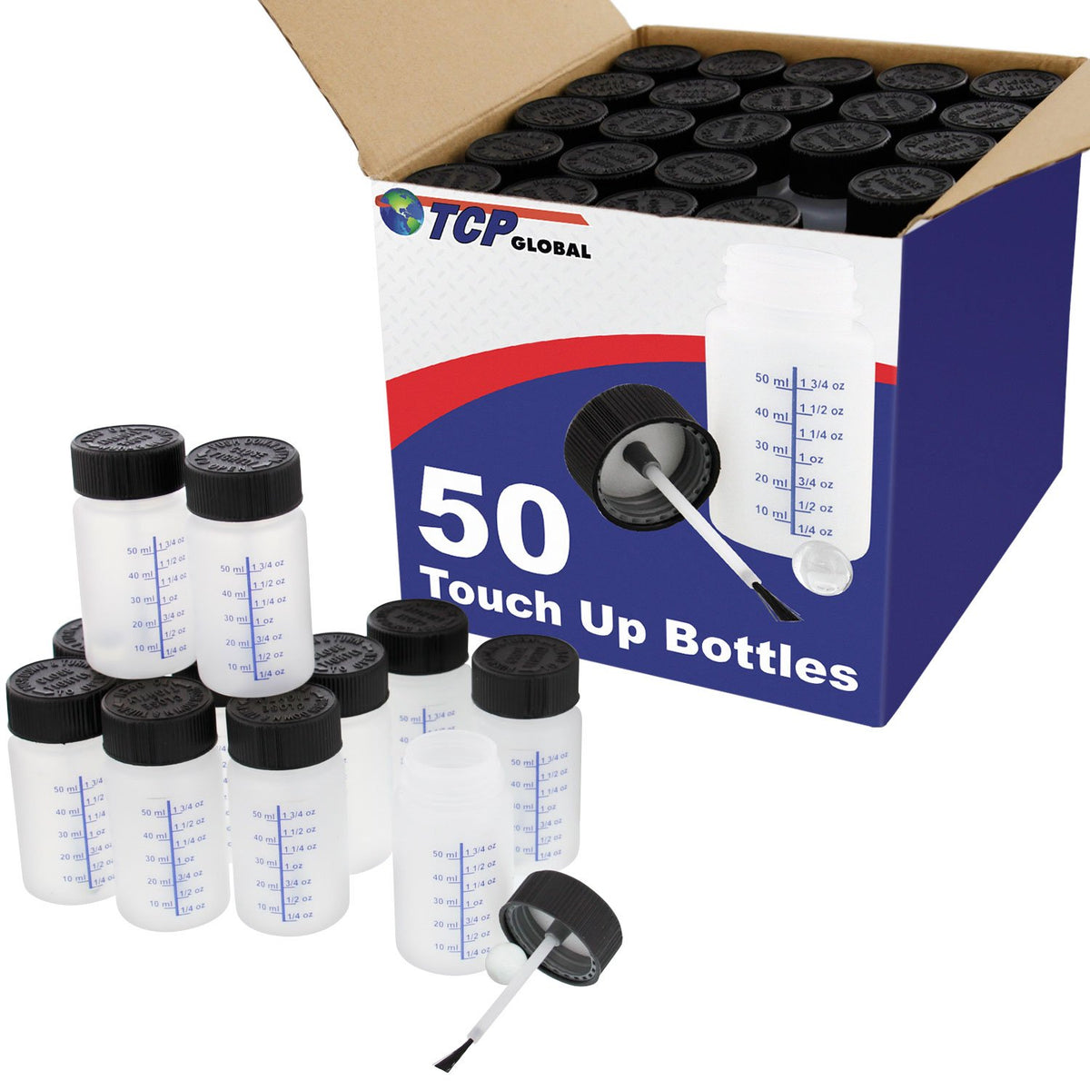 TCP Global touch-up bottle with mixing ball for quick blending during repairs