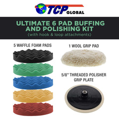 TCP Global waffle foam pads for efficient cutting and finishing.