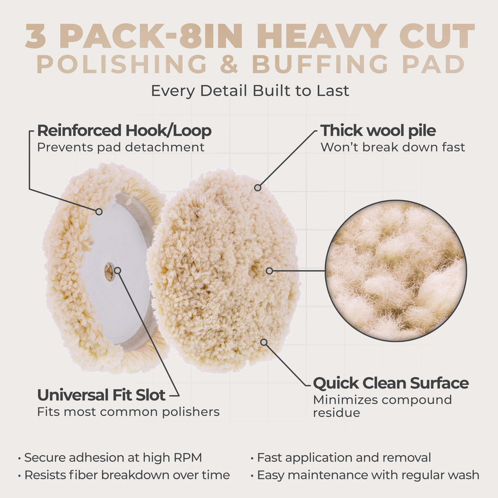 TCP Global wool pad delivering heavy cutting performance on tough finishes