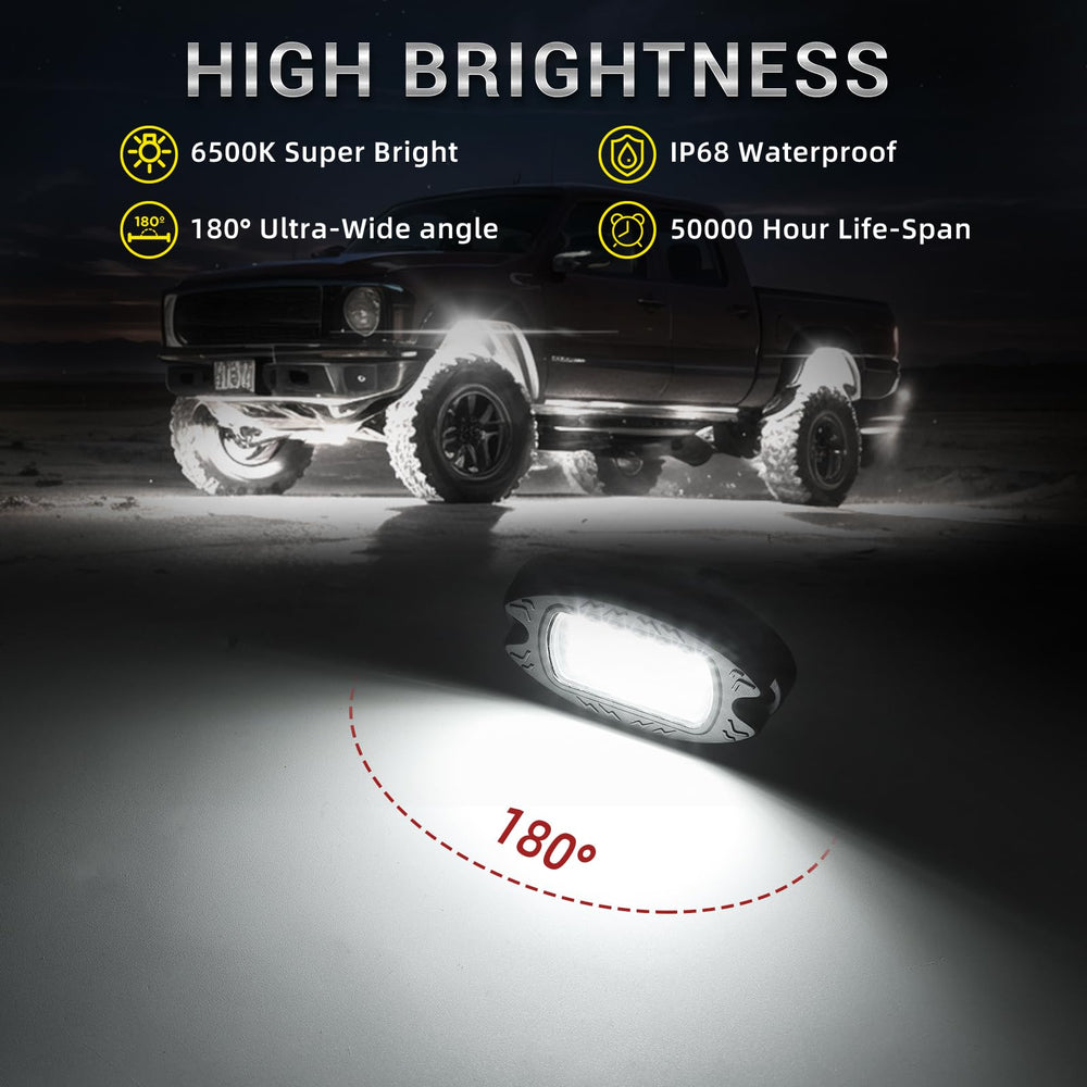 TDE Explorer.Lighting 16-pod rock lights with aluminum housing for rugged durability.