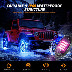 TDE Explorer Lighting 4Pods Rock Lights underside multicolor improve visibility at night