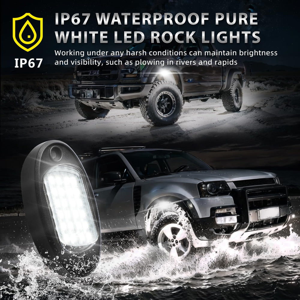 TDE Explorer.Lighting IP67 waterproof rock lights withstand wet and dusty environments