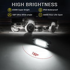 TDE Explorer.Lighting rock light pod in alloy housing withstands off-road conditions