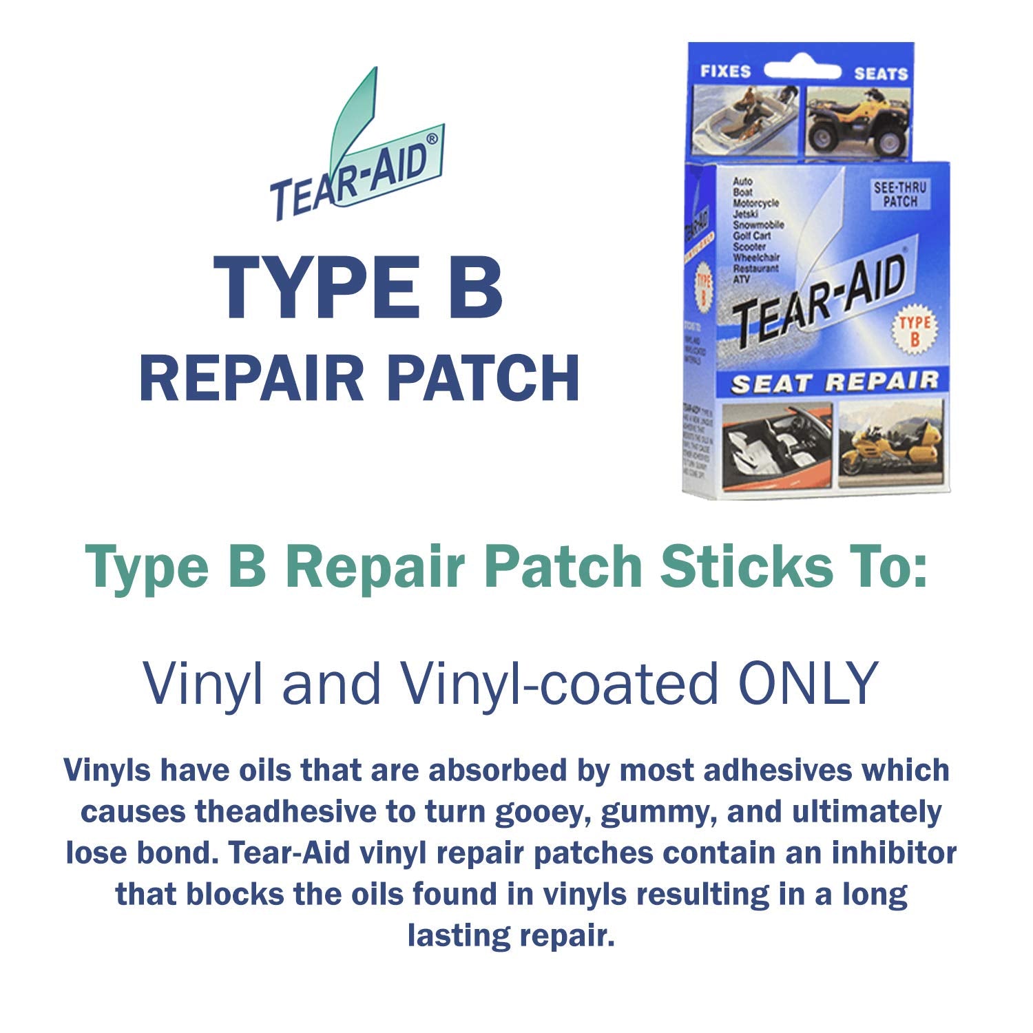 TEAR-AID 7/8x7/8 patch for quick seam repairs