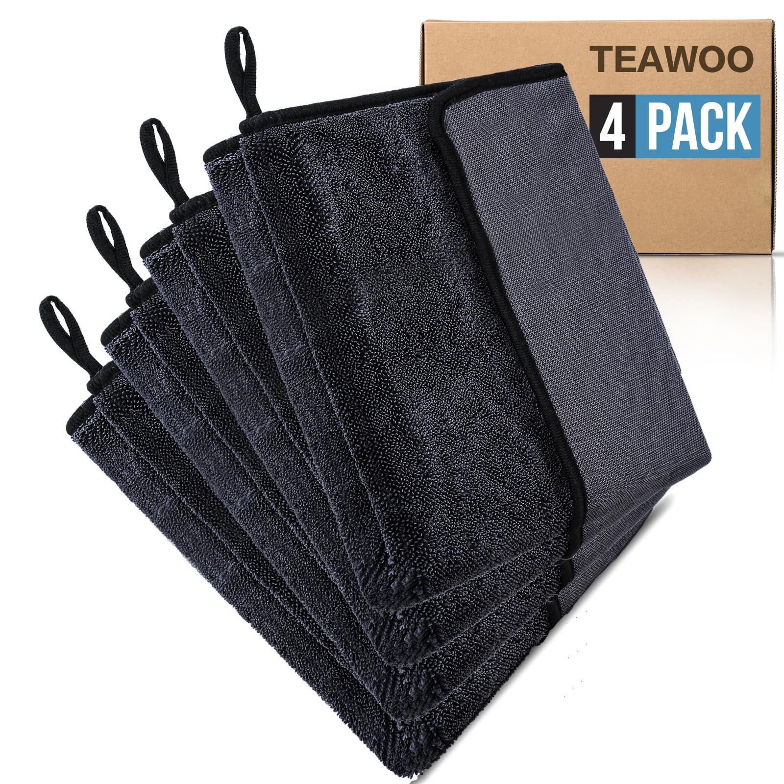 TEAWOO Shiny Wipes shower cloth cleans and dries bathroom surfaces without streaks.