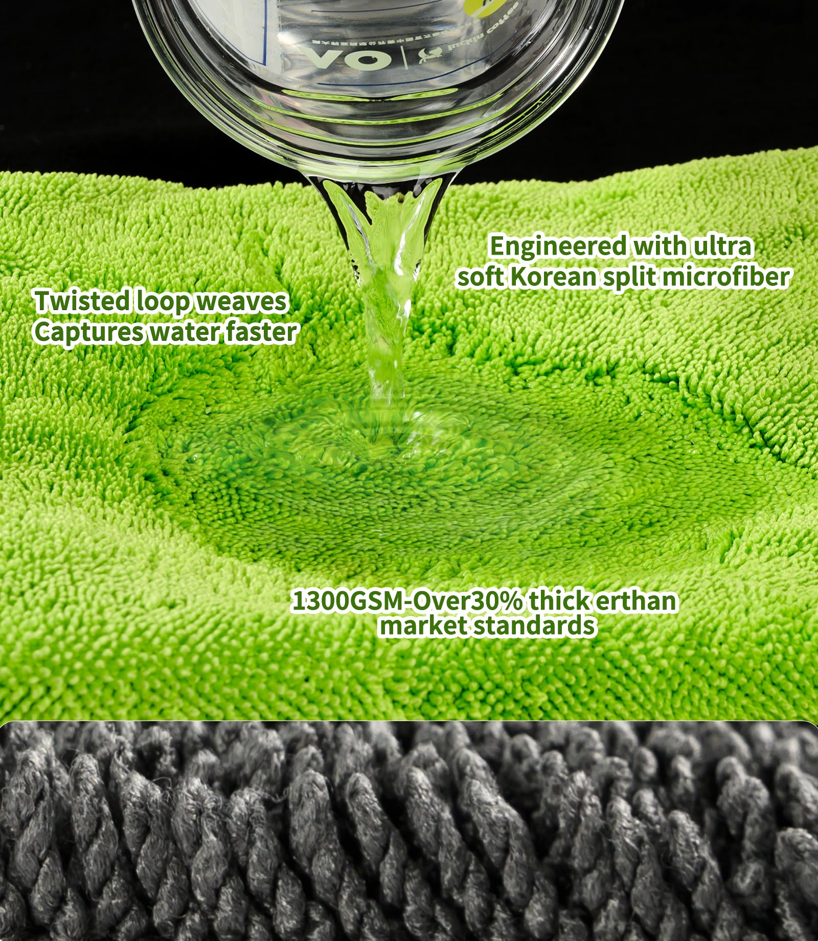TEBASIC lint-free towel keeps surfaces pristine during detailing