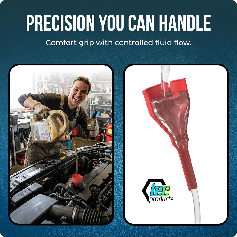 TEC Products FlexAll measures 9x3.95 inches, fitting standard funnel setups.