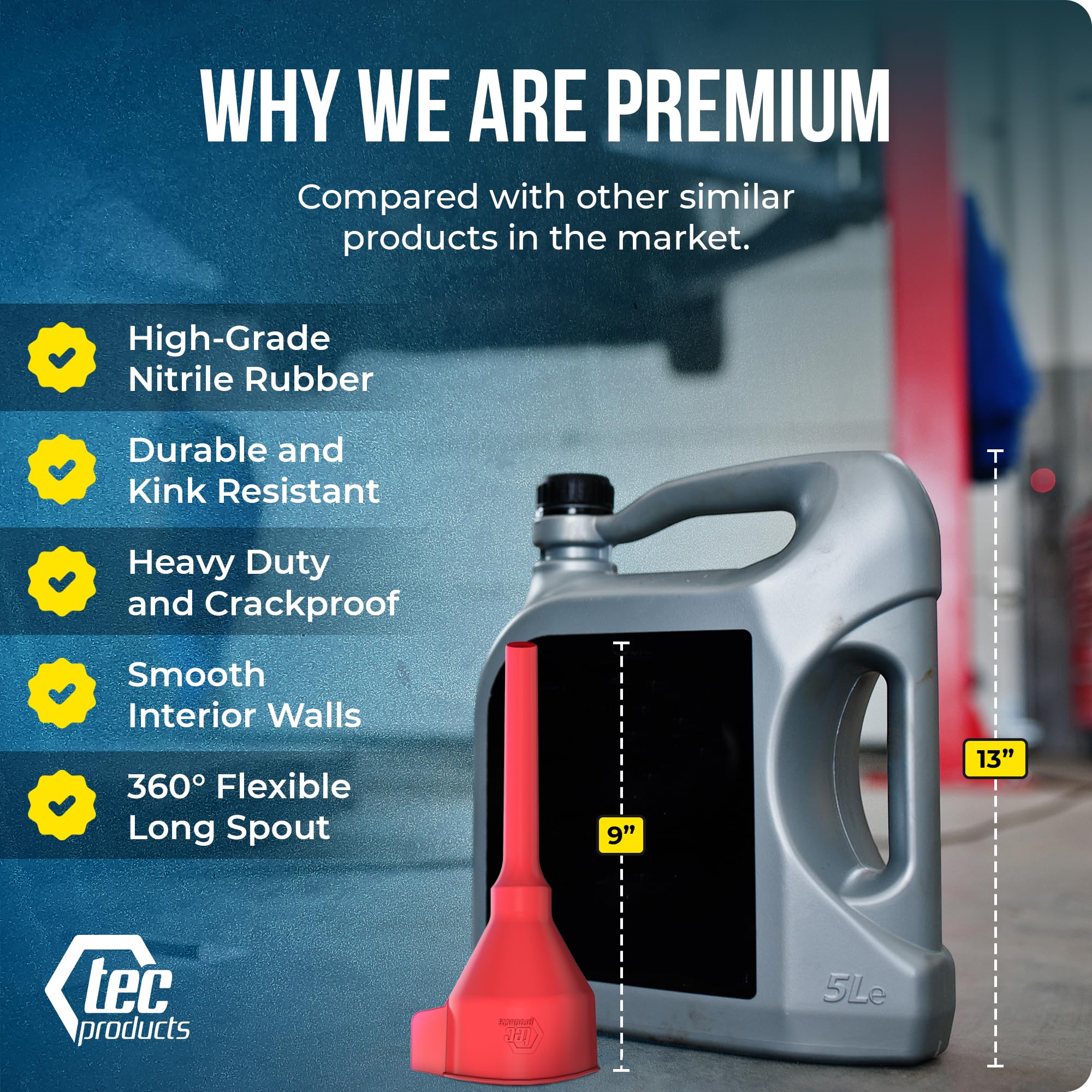 TEC Products FlexAll works with engine oil, diesel, ATF, and more.