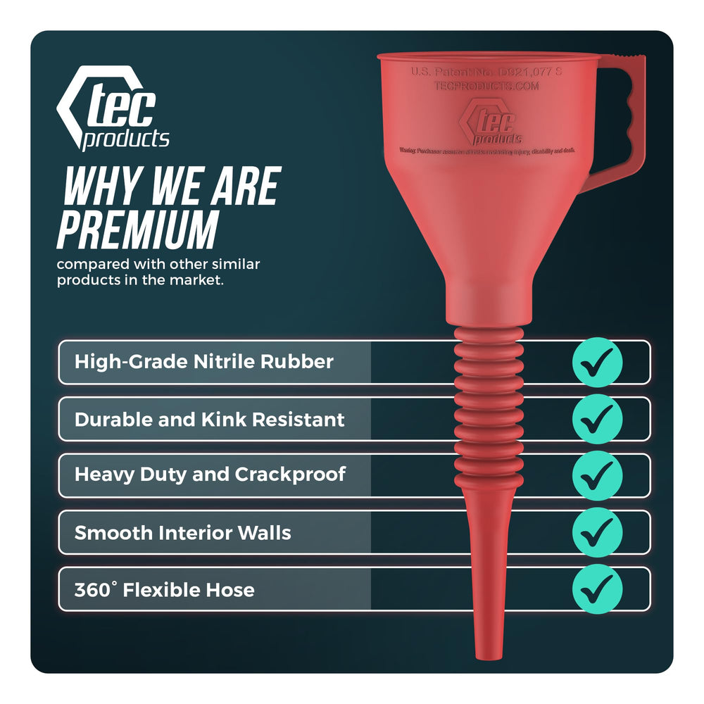 TEC Products FlexAll spill-resistant design supports neat oil changes.