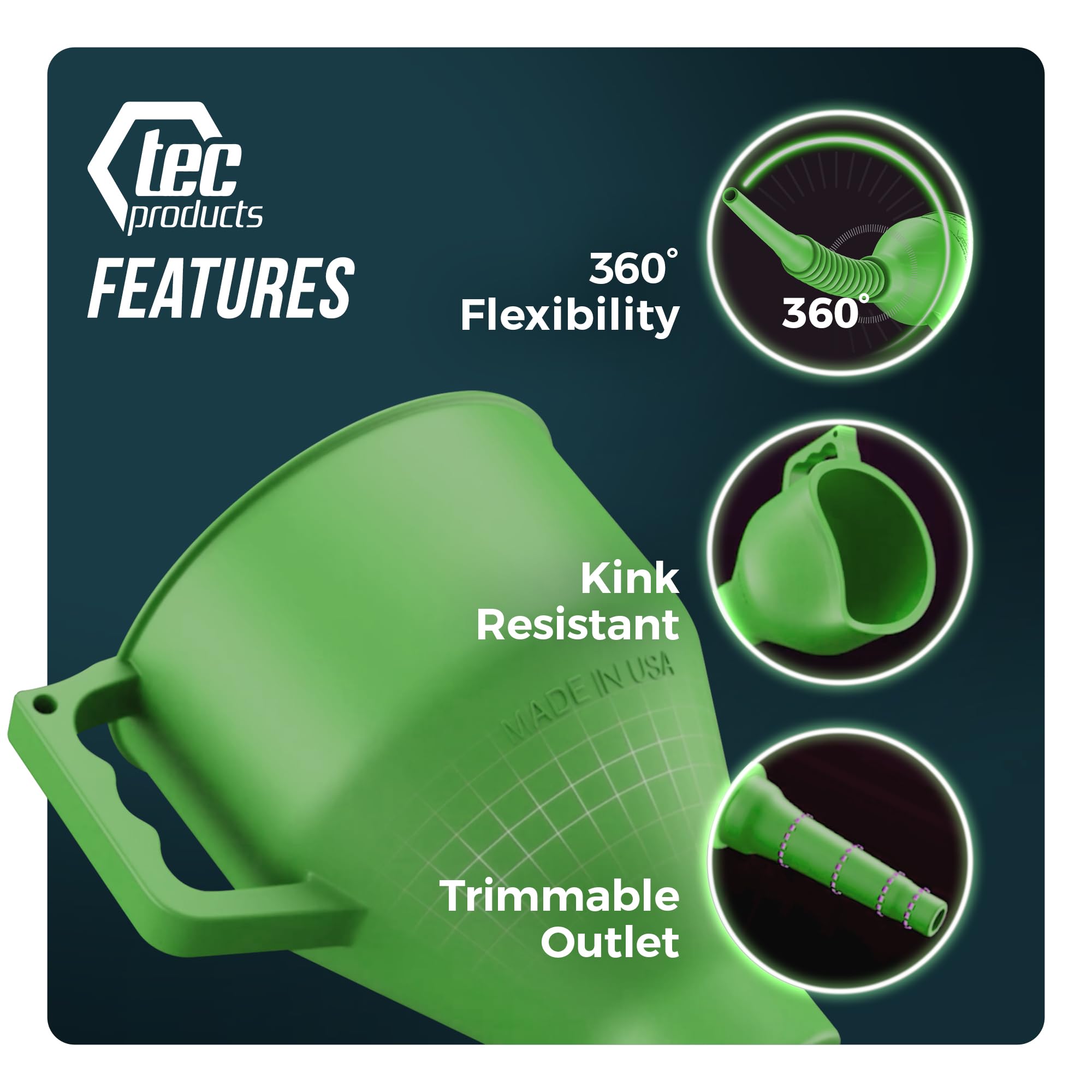 TEC Products FlexAll USA-made craftsmanship highlights American manufacturing quality.