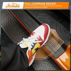 Tecbaba interior sill protector prevents scuffs during entry and exit.