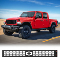 Tecbaba truck bed divider for Jeep Gladiator with aluminium frame keeps cargo organized during transit.