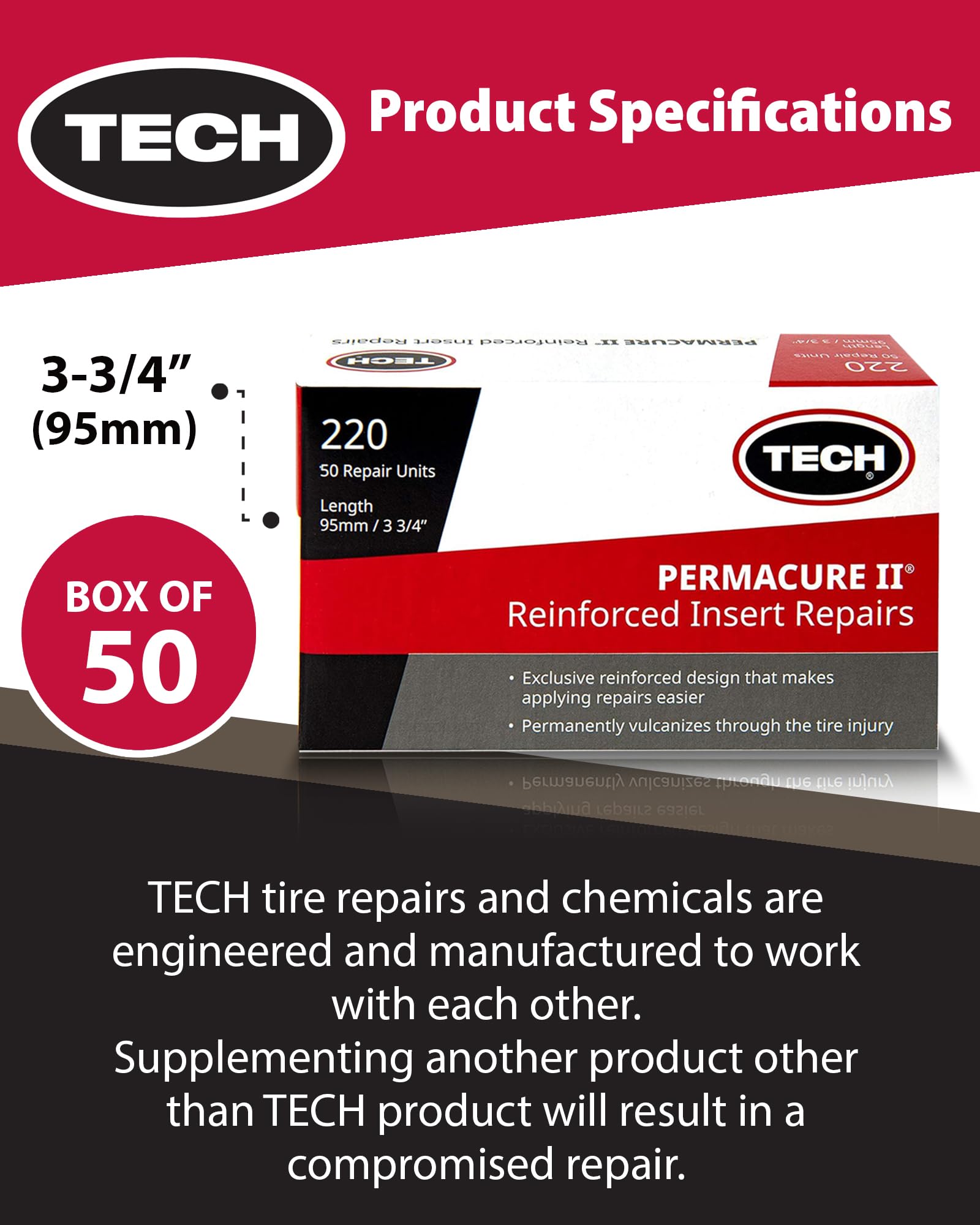 Permacure II insert during tire plug installation for a reliable fix.