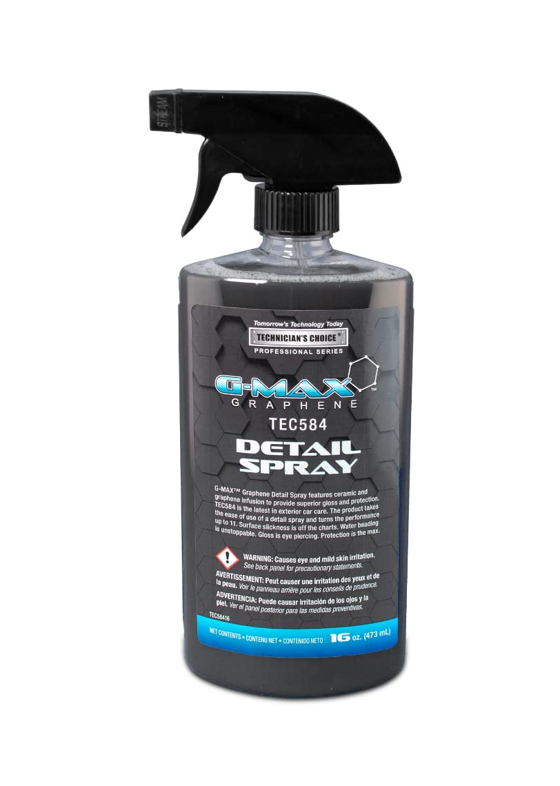 Technicians Choice G-Max Graphene Detail Spray bottle for exterior surfaces, offering deep gloss and durable protection.
