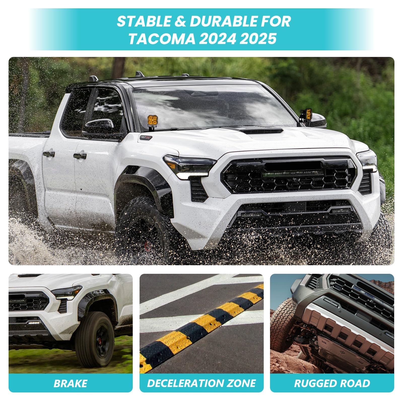 TECHPICCO ditch light bracket installed on 4Runner 2025+ for rugged adventures