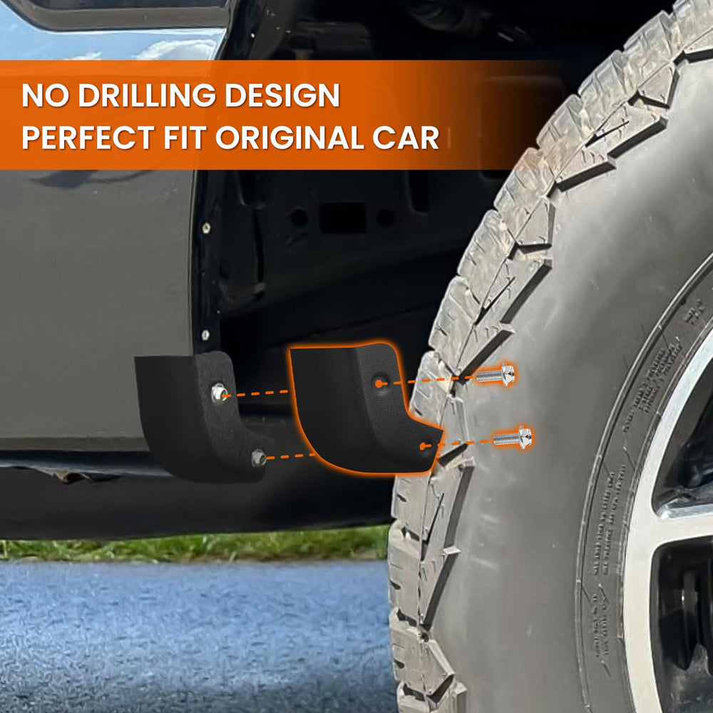 TECHPICCO F-150 accessory pack offers two mud flap deletes and instruction.