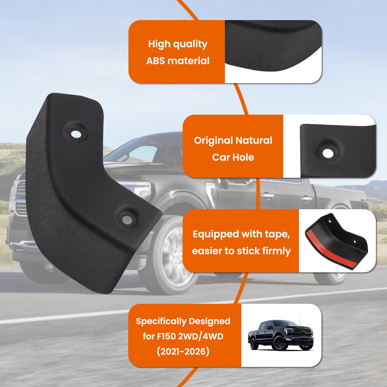 TECHPICCO rear mud flap delete assembly simplifies bolt-on installation.