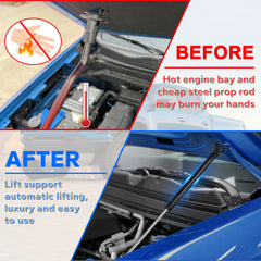 TECHPICCO hood struts for Colorado engine bay open highlights improved visibility.