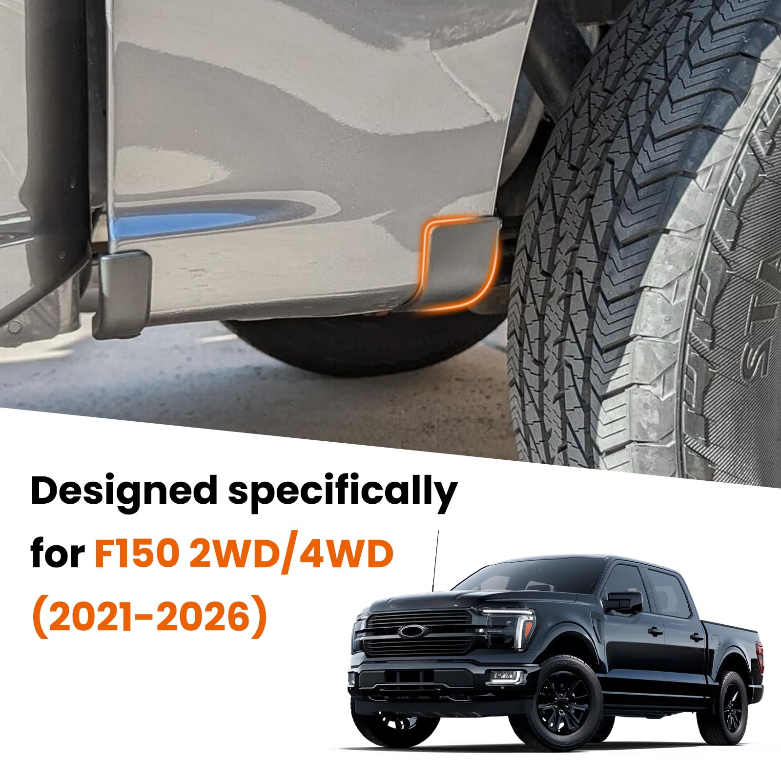 TECHPICCO mud flap delete cap fit for F-150 ensures precise, seamless mounting.