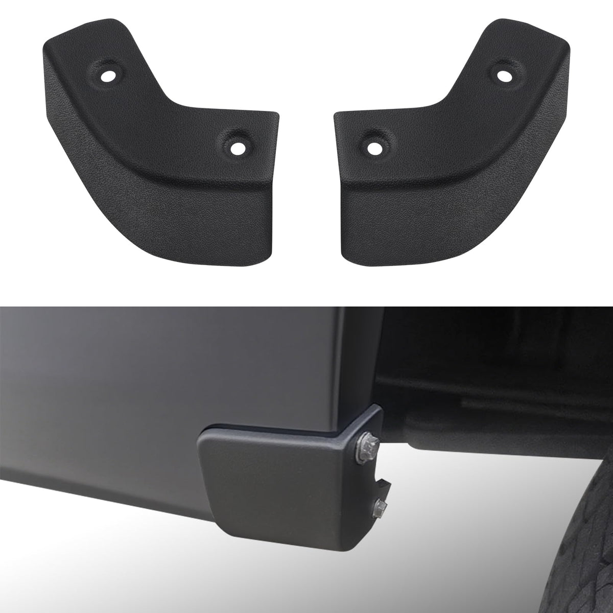 TECHPICCO mud flap delete for F-150 rear view enhances style while reducing splash.