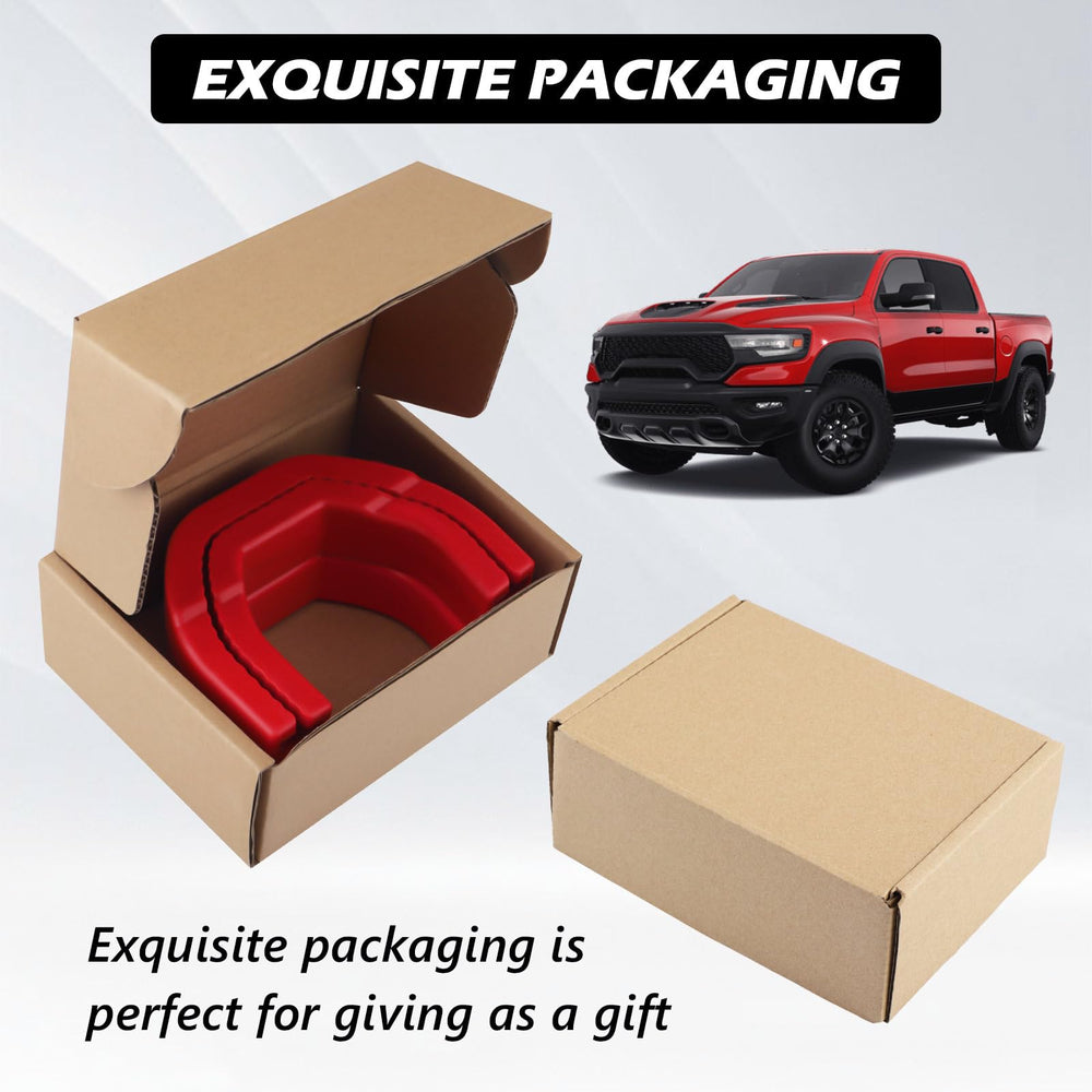 TECHPICCO easy-to-install tow hook cover enhances RAM 1500 front end appearance.