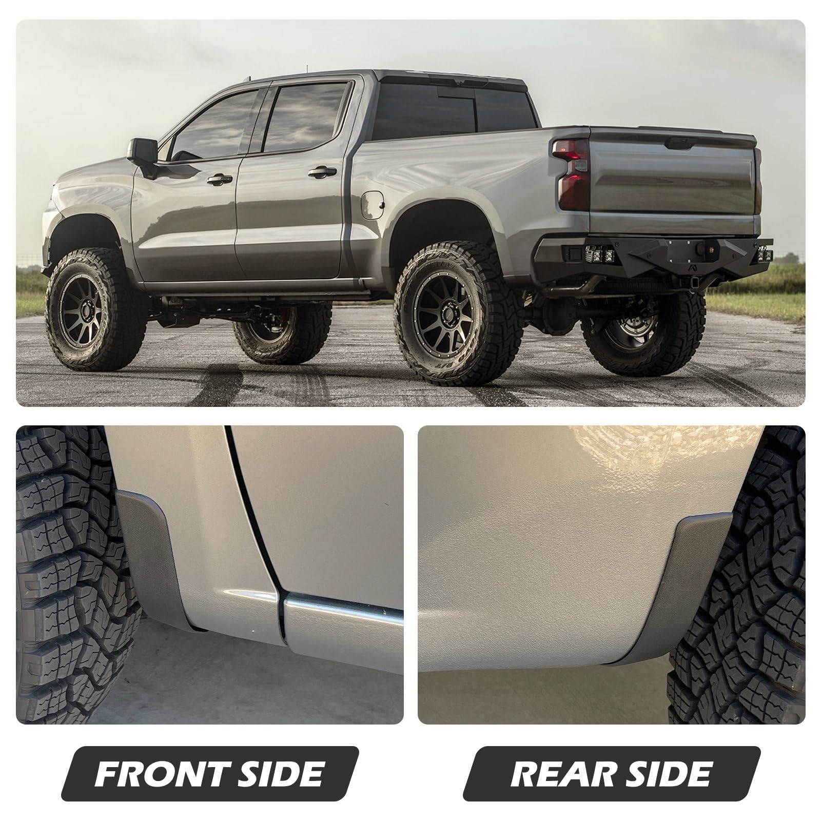 TECHPICCO Silverado 1500 compatible mud flap delete protects wheels and trim