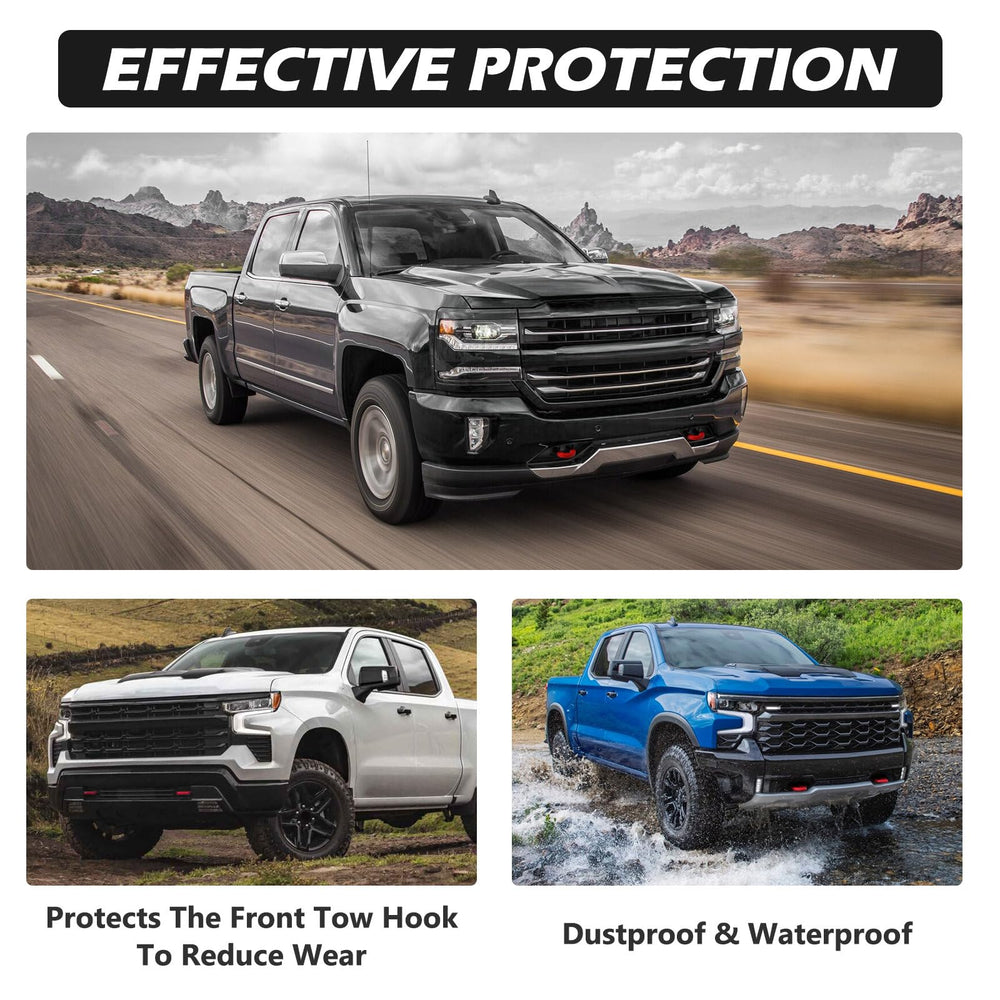 TECHPICCO Sierra tow hook cover 2007-2018 precise fit and clean front-end look
