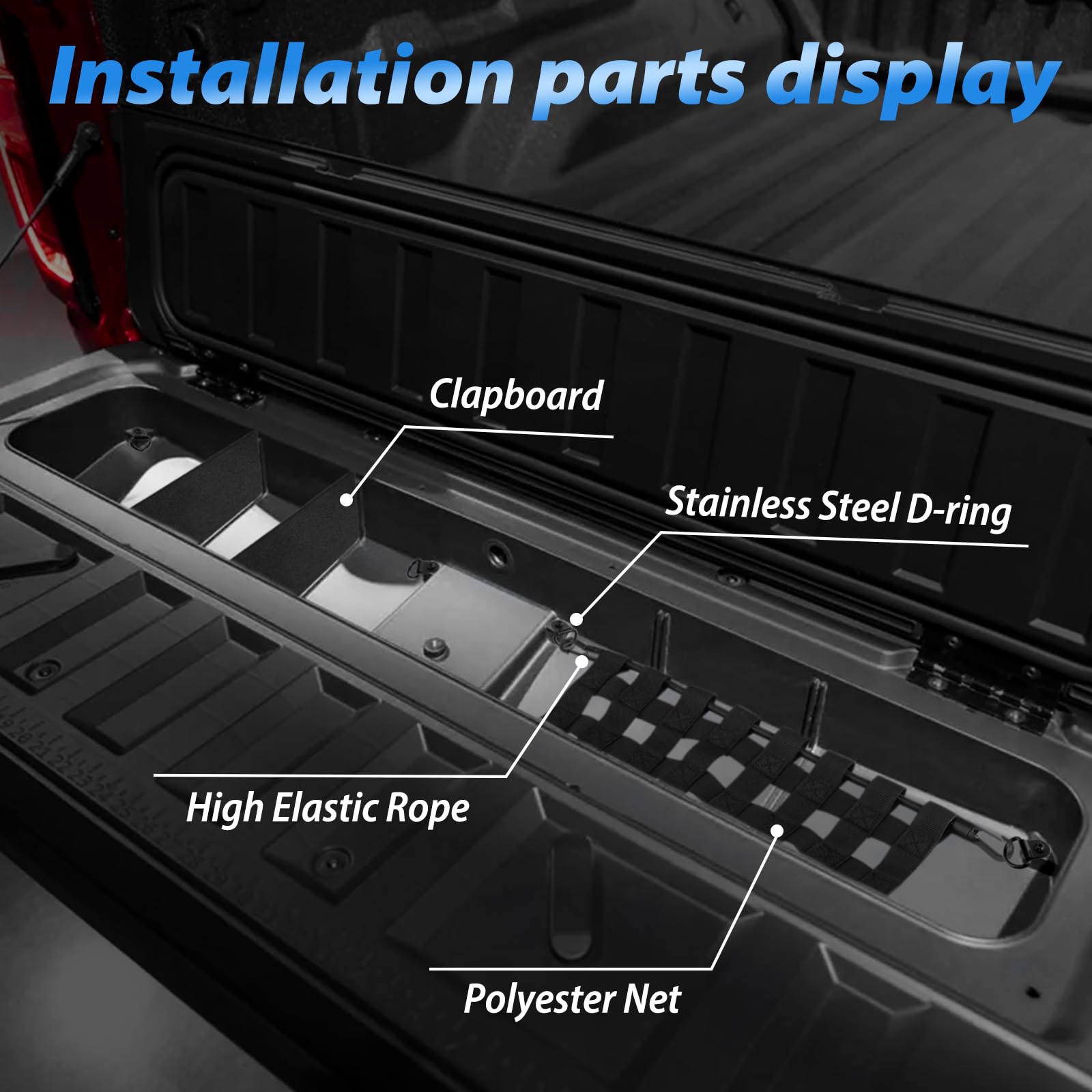 TECHPICCO StowFlex install demonstrates seamless integration with existing tailgate storage