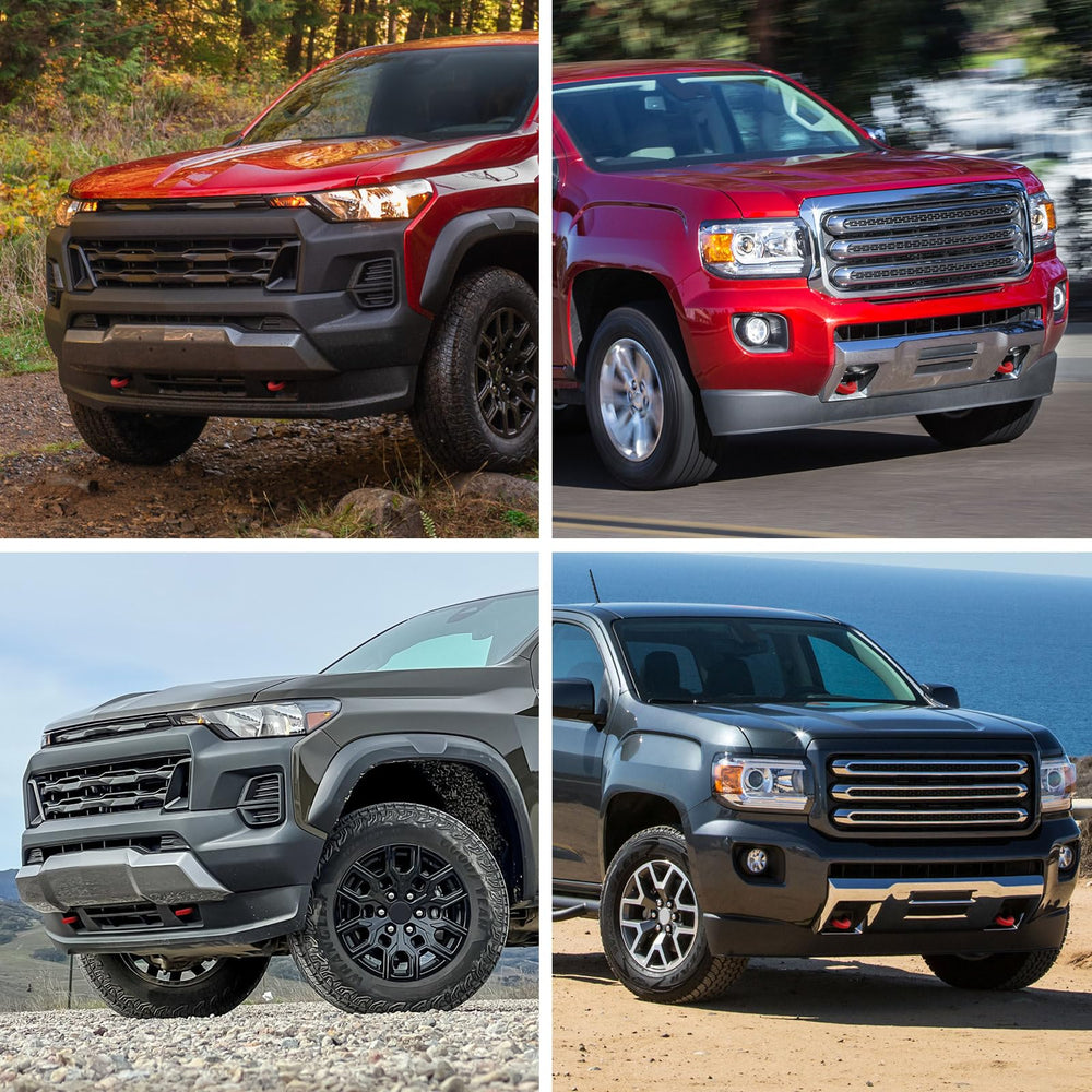 TECHPICCO Colorado Trailboss front red finish tow hooks cover adds bold color and protection