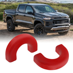 TECHPICCO Tow Hooks Covers for Colorado Trailboss front view protects from debris while upgrading style
