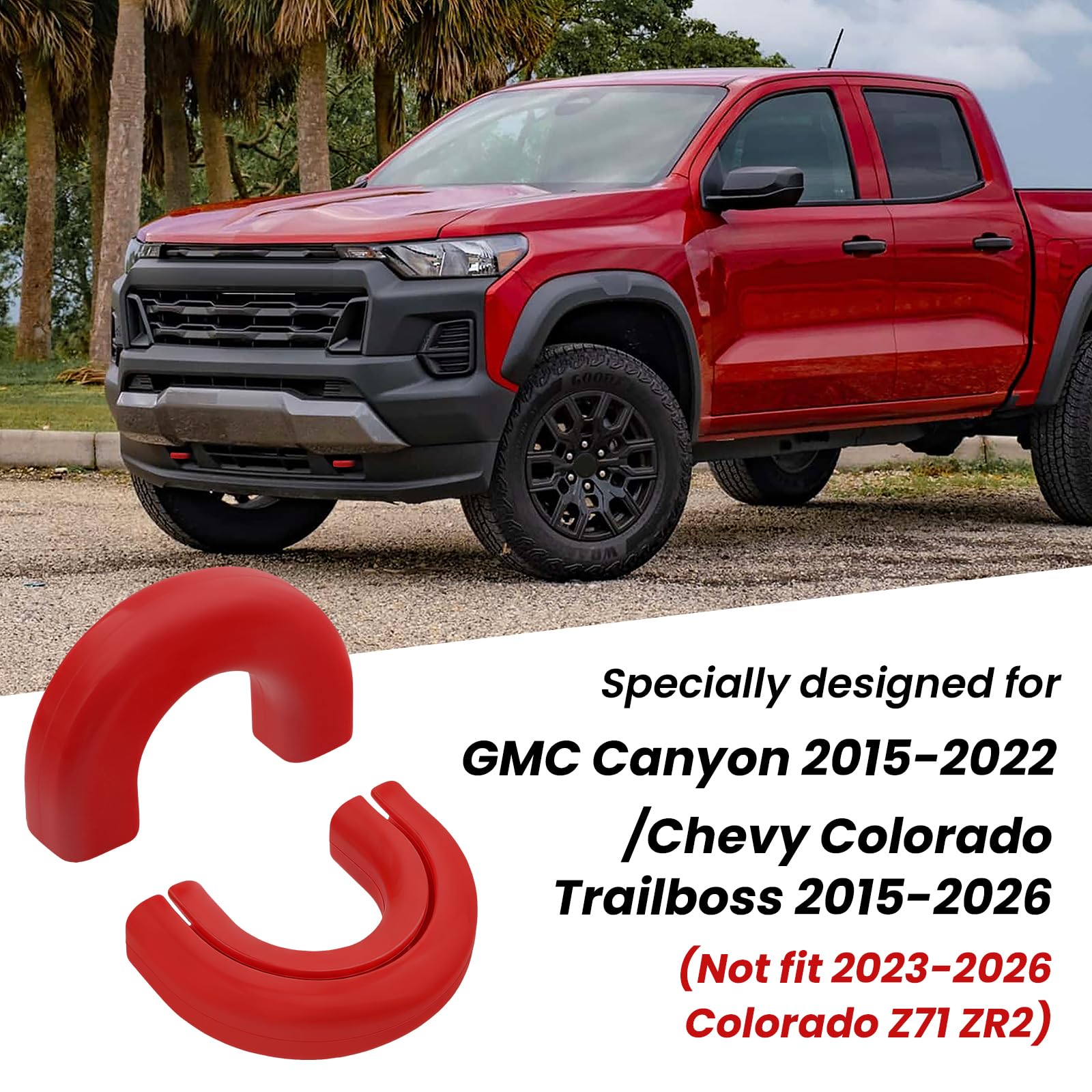 TECHPICCO Colorado Trailboss tow hooks covers installed for a seamless, refined finish