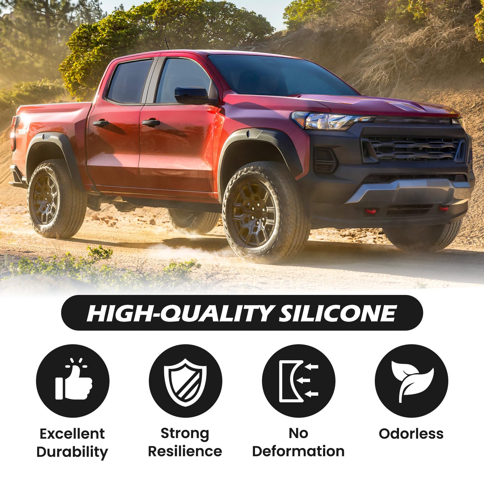 TECHPICCO Tow Hooks Covers for GMC Canyon front view enhances protection and style