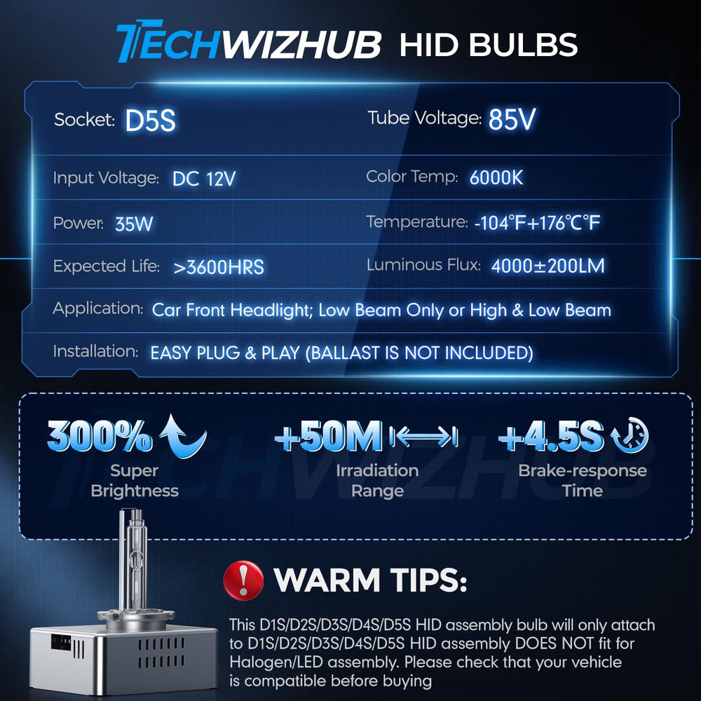 TechWizHub D5S 1-to-1 OEM replacement for simple plug-and-play installation