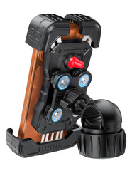 TECKNET anti-shake mount front view shows sturdy construction on handlebars for secure mounting