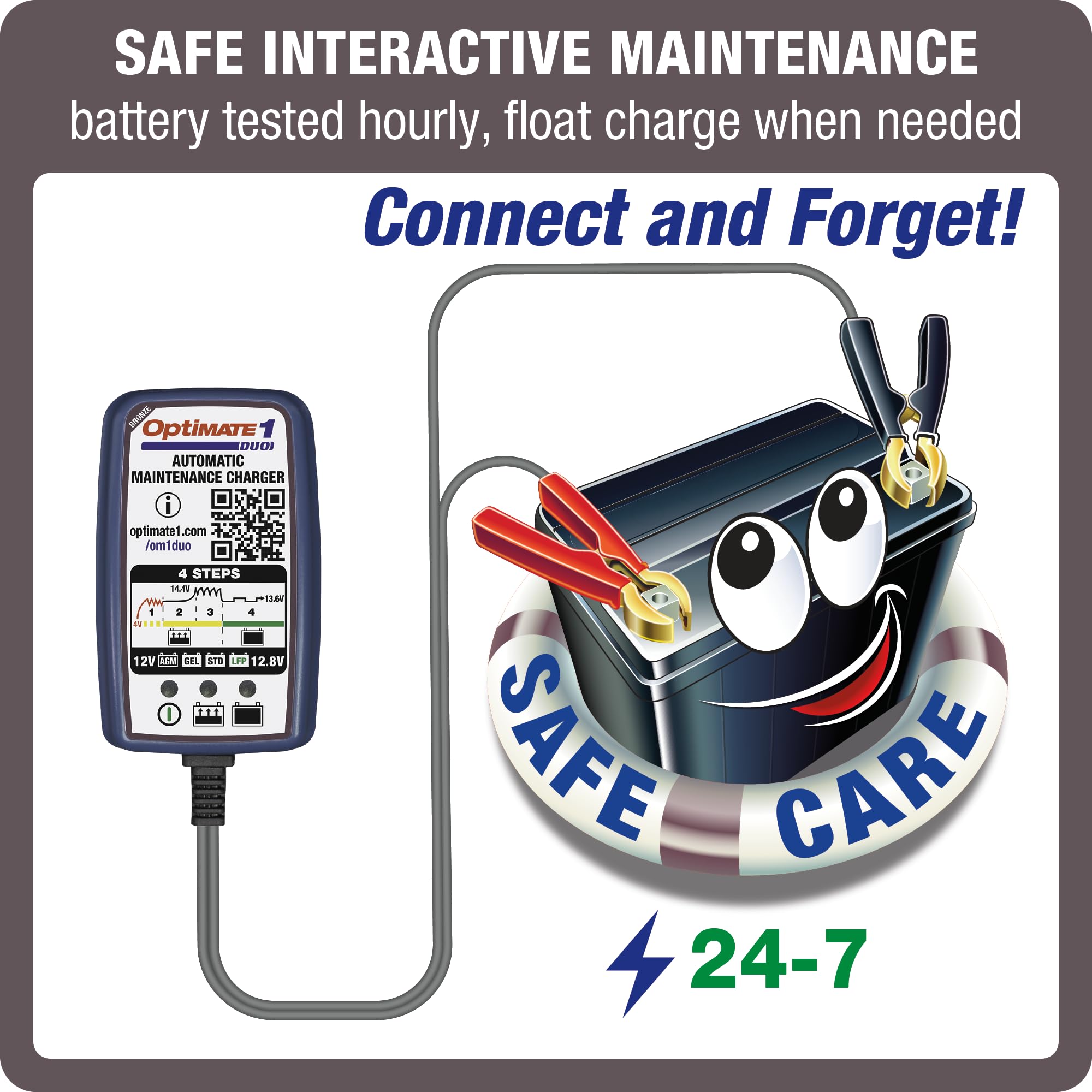 Tecmate OptiMate 1 Duo designed for indoor garage use preserves battery health