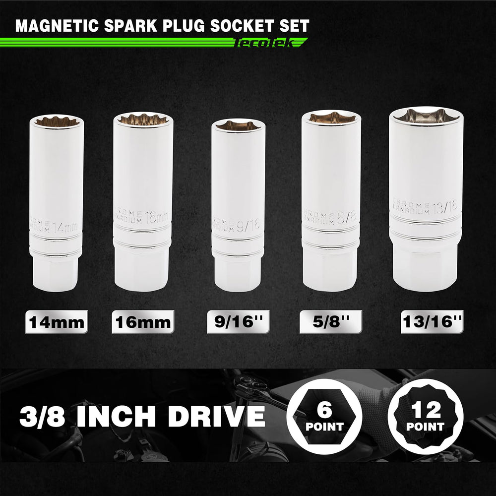 TecoTek 14 mm thin-wall spark plug socket ideal for tight engine access