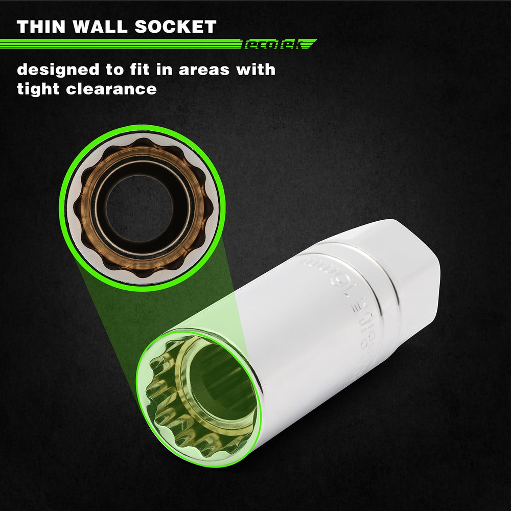 TecoTek 5-8 inch spark plug socket for confident seating