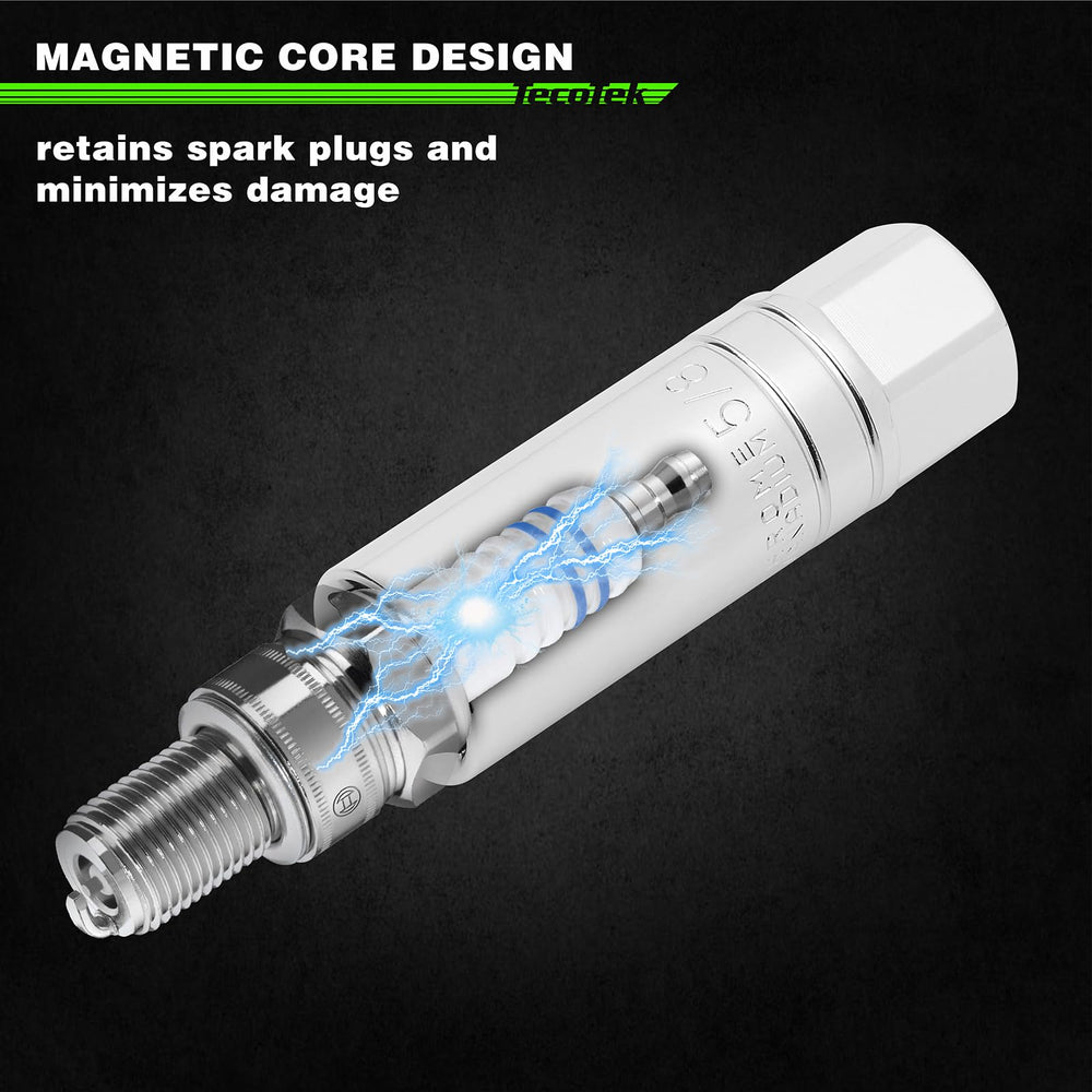 TecoTek 9-16 inch spark plug socket with strong magnet grip