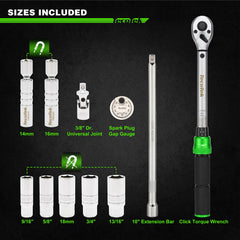 TecoTek magnetic swivel spark plug socket aids access in tight spaces.