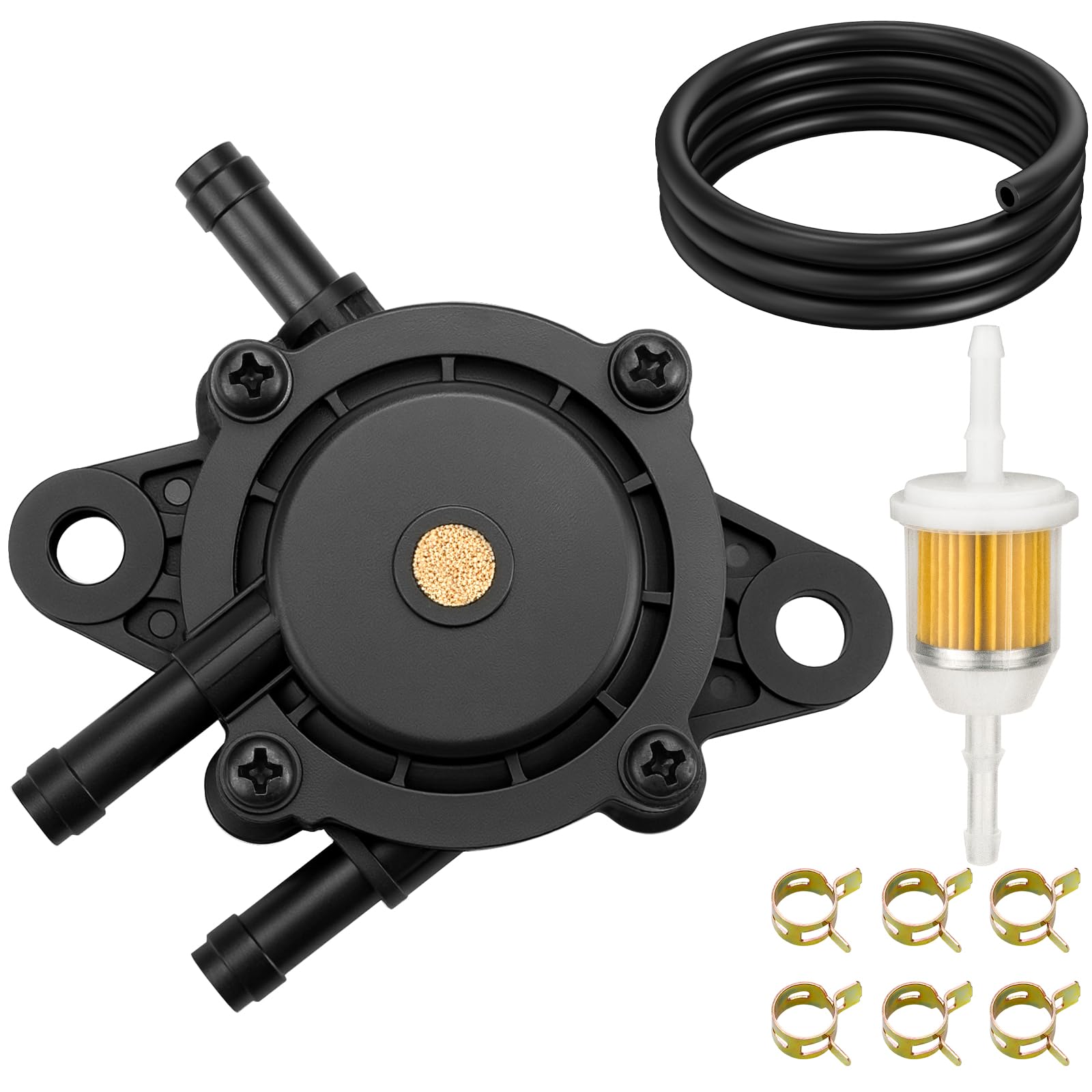 Tecreddy fuel pump with filter for Kohler engines delivers steady fuel flow.