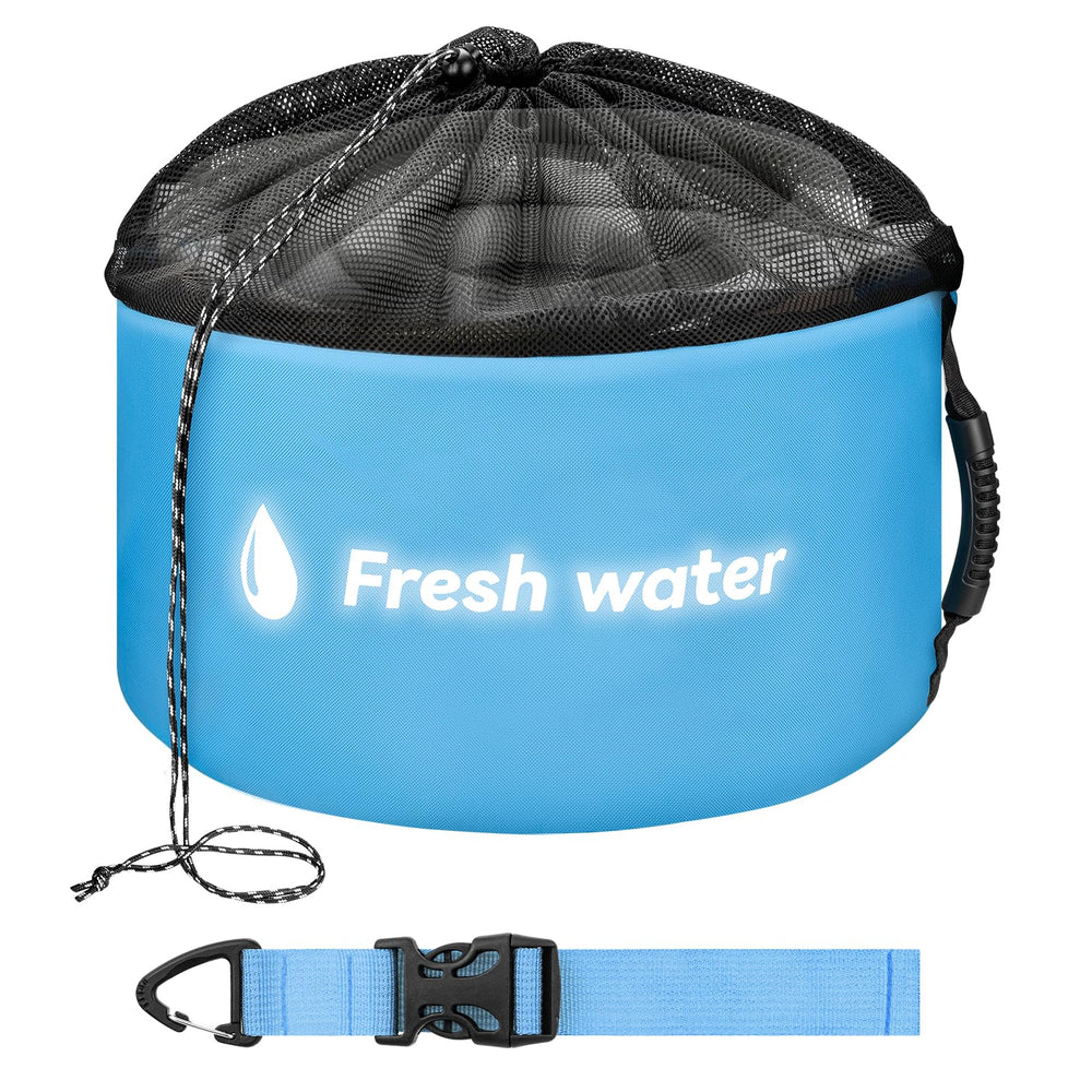 Tecreddy RV hose storage blue bag closed keeps hoses neatly organized for travel