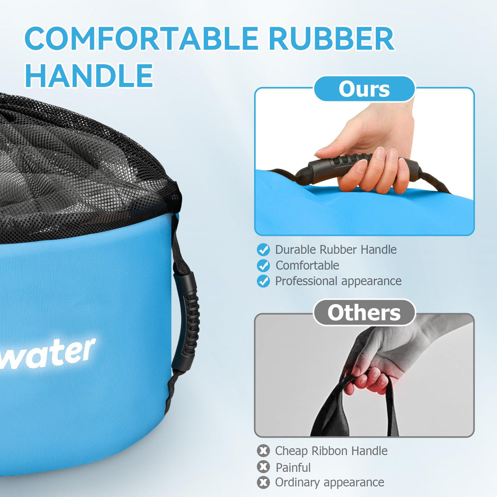 Tecreddy color-coded labels on bag for quick fresh water and sewer hose identification