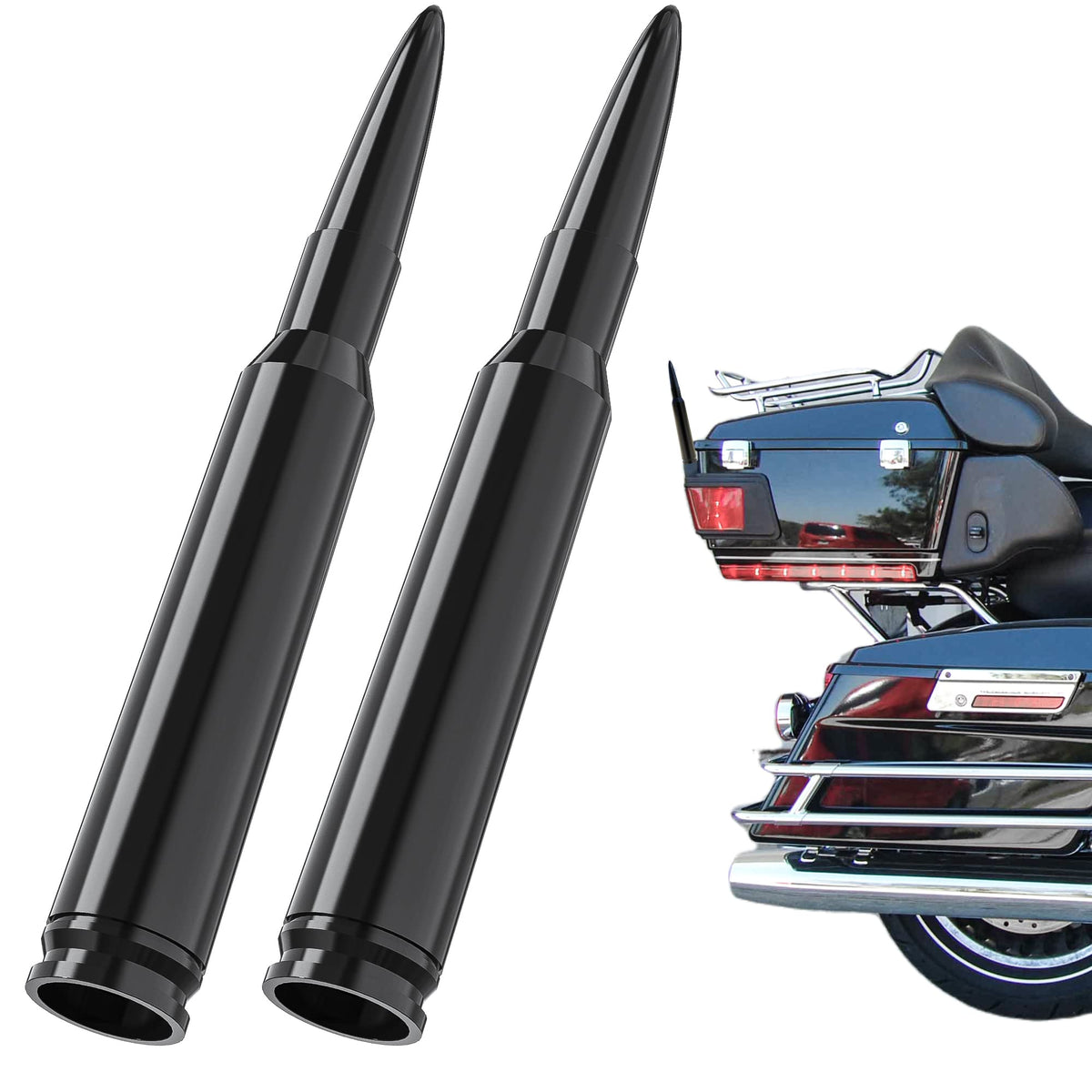 Tecreddy short antenna with bullet design for Harley-Davidson improves AM/FM reception.