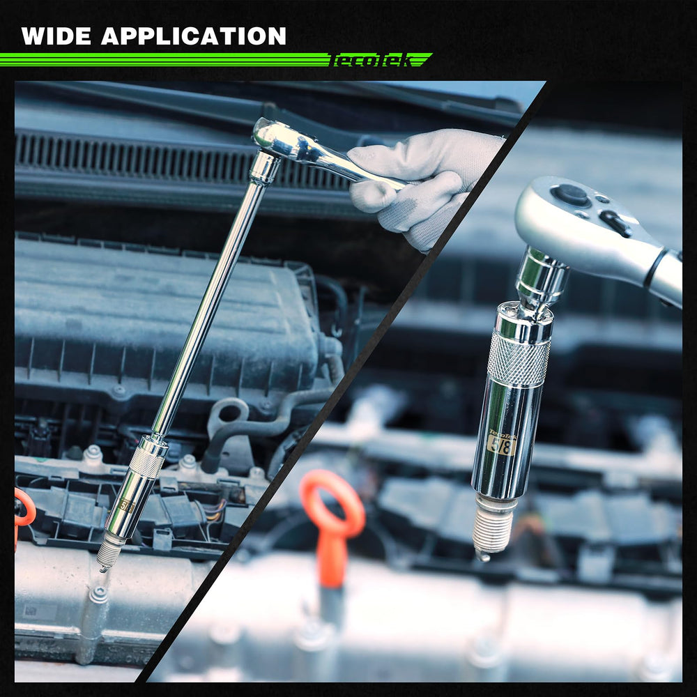 Swivel design shown in action on a TecoTek spark plug socket