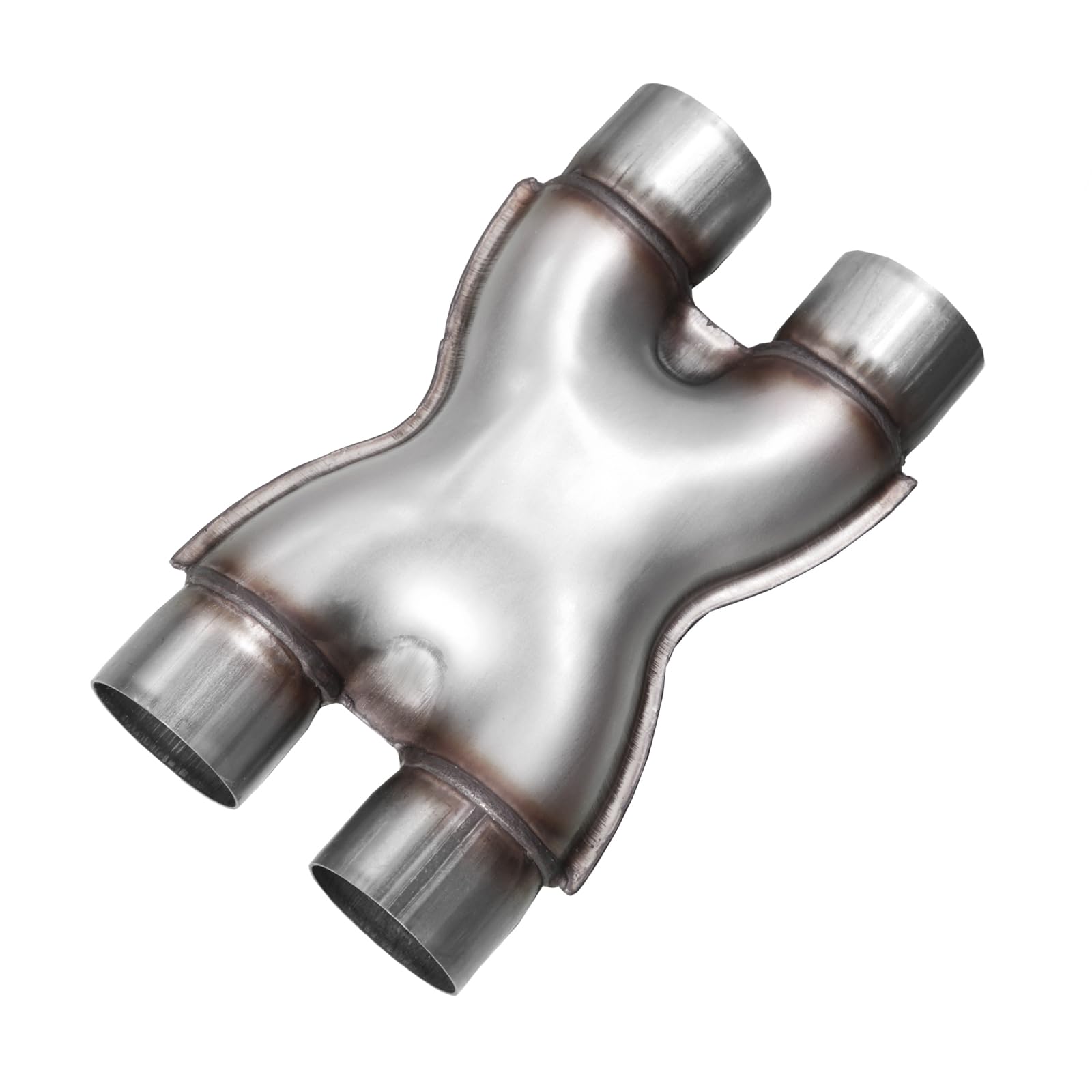 TECTRUC Exhaust X Pipe 3 Inch front view shows dual 3 inch inlets for smoother flow