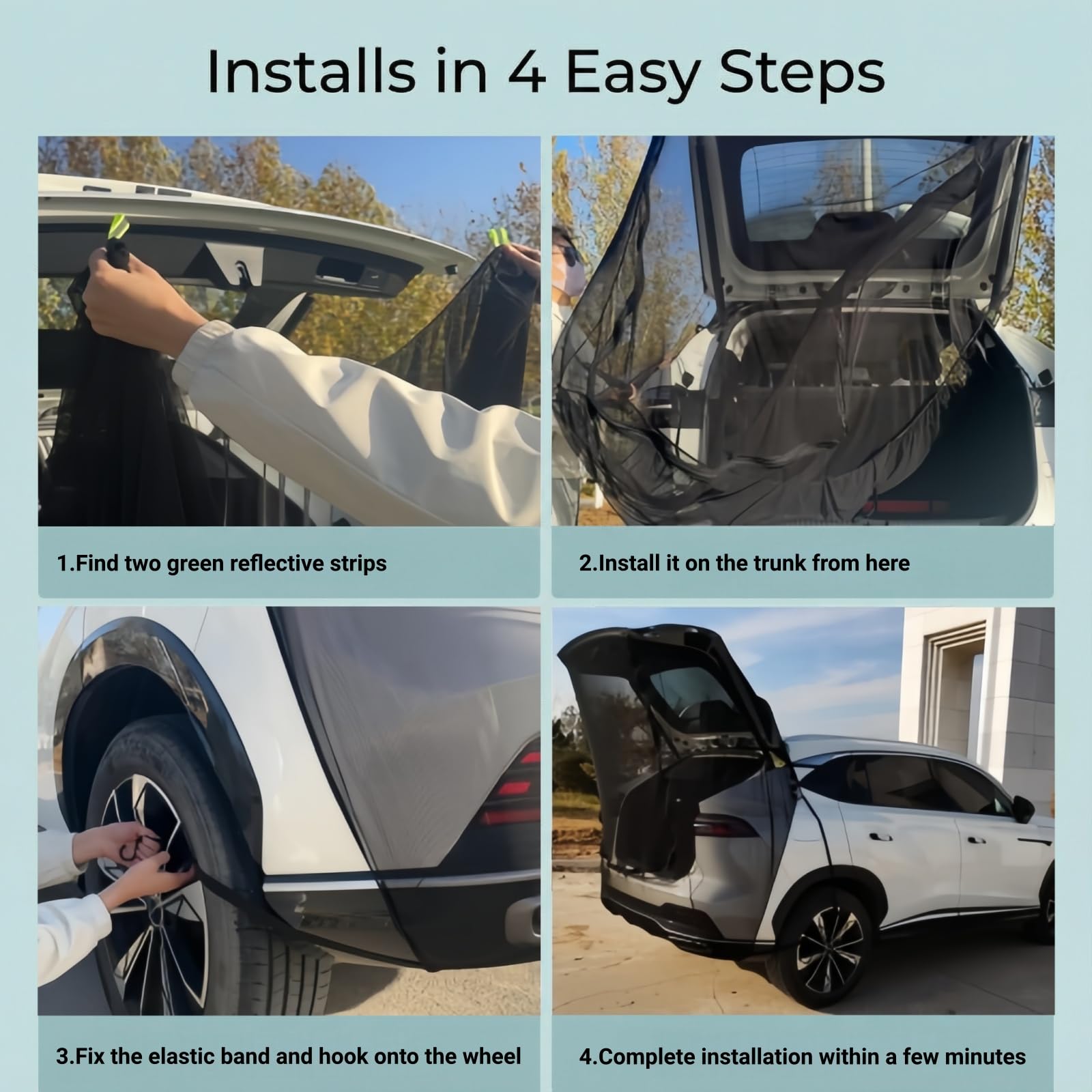 TECUUL car camping screen with magnets for quick, secure setup
