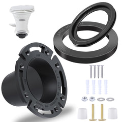 TeegRoow RV toilet seal flange kit showing leak-preventing rubber and sturdy plastics